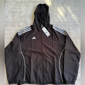 Adidas Tiro 24 Windbreaker Full Zip Hooded Black Jacket Men Sz Large NWT